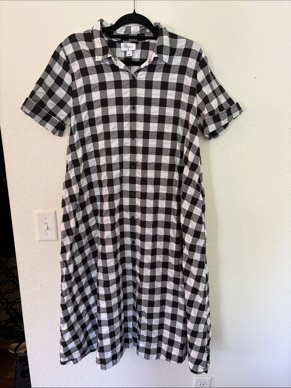 Lisa Marie Fernandez x Target Gingham Short Sleeve Button-Front Dress